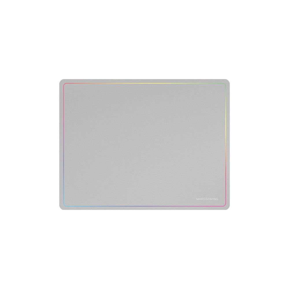 Mars Gaming - MMP124, Alfombrilla Gaming 360x260mm, Diseño de Bordes Rainbow, Base Antideslizante de Caucho Natural, S - MMP124W