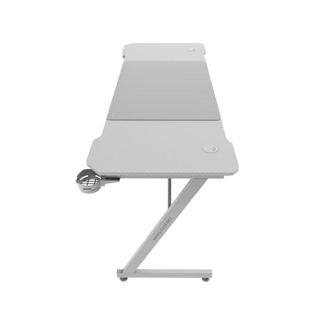 Mars Gaming - MGD-X160, Mesa Gaming Ergonómica, Superficie en Fibra de Carbono, Estructura Metálica, Alfombrilla XXL, - MGDX160W