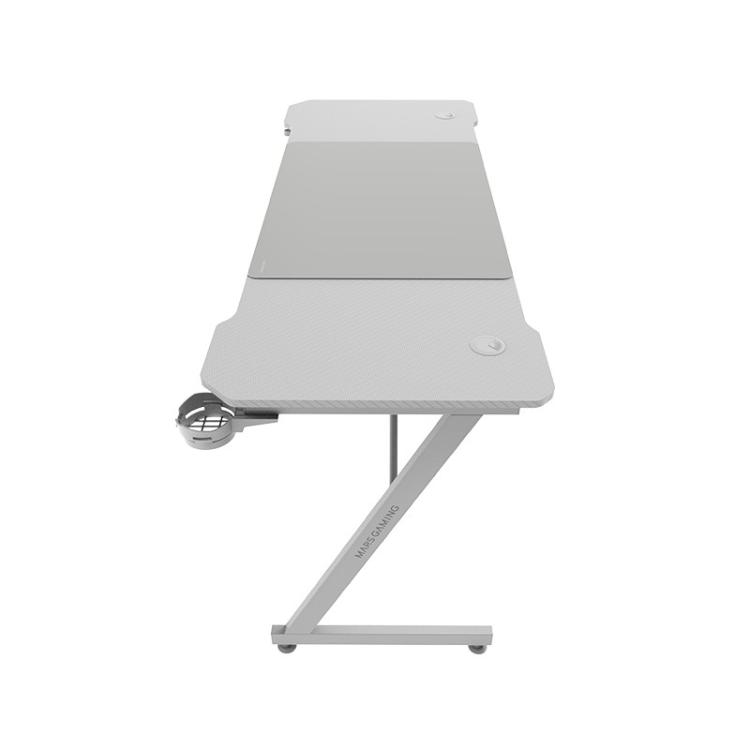 Mars Gaming - MGD-X160, Mesa Gaming Ergonómica, Superficie en Fibra de Carbono, Estructura Metálica, Alfombrilla XXL, - MGDX160W