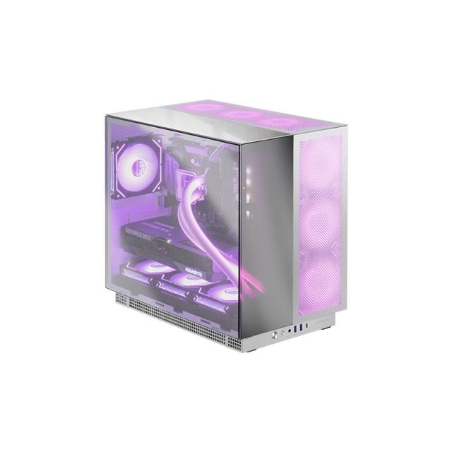 Mars Gaming - MC-NOVA3, Caja Gaming Custom XXL E-ATX, Tripe Cristal Cromado Continuo Sin Marco, Soporte Completo Refrigeración L