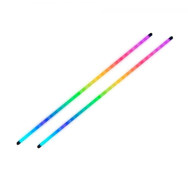 Mars Gaming - MLT-TWO, 2x Tiras LED Neon ARGB 400mm, 5V 3 Pin Compatibles con Hubs y MB ARGB, Kit Tiras LED Flexibles para PC co