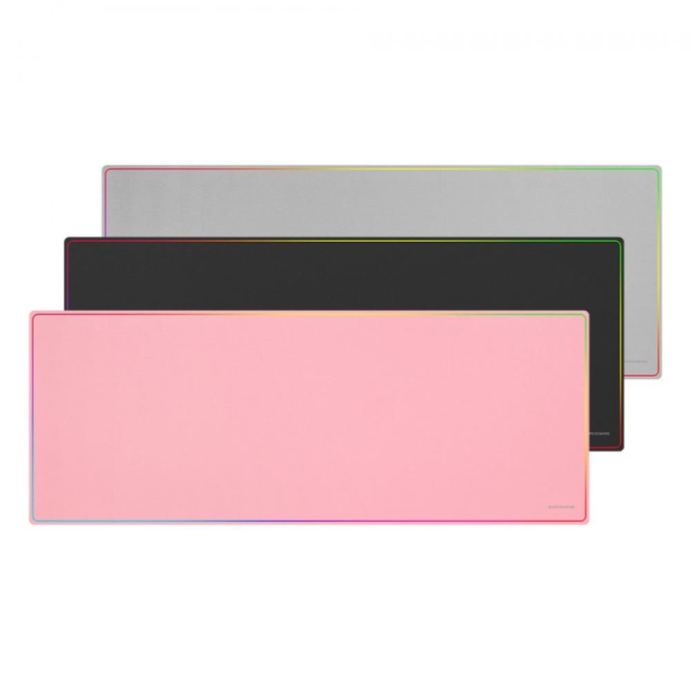 Mars Gaming - MMP224, Alfombrilla Gaming XXL 880x330mm, Diseño de Bordes Rainbow, Base Antideslizante de Caucho Natura - MMP224W