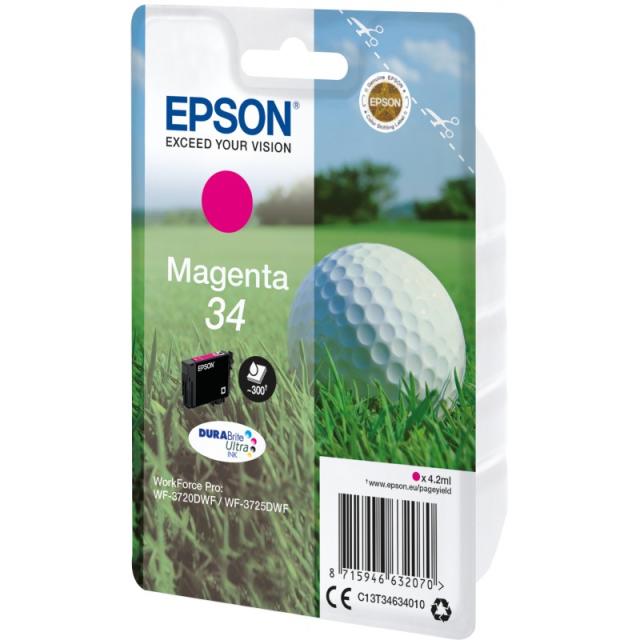 Epson - Golf ball Singlepack Magenta 34 DURABrite Ultra Ink