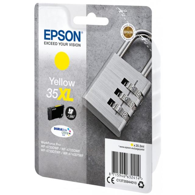 Epson - Padlock Singlepack Yellow 35XL DURABrite Ultra Ink