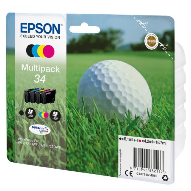 Epson - Golf ball Multipack 4-colours 34 DURABrite Ultra Ink