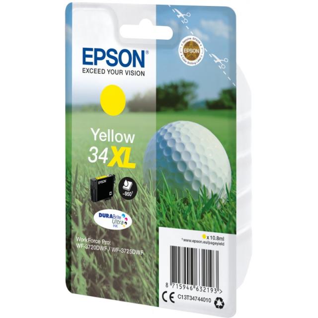 Epson - Golf ball Singlepack Yellow 34XL DURABrite Ultra Ink