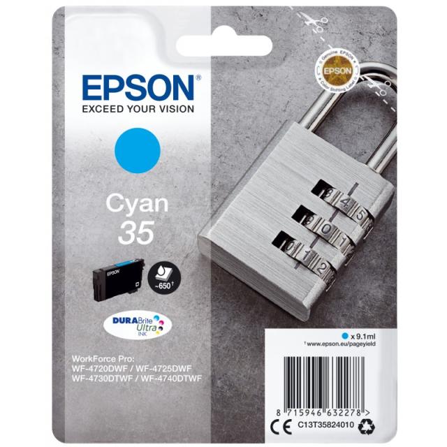 Epson - Padlock Singlepack Cyan 35 DURABrite Ultra Ink