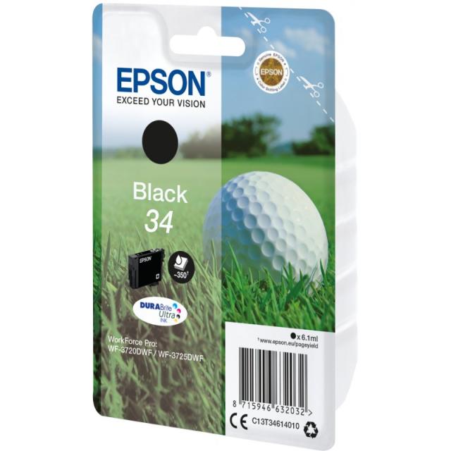 Epson - Golf ball Singlepack Black 34 DURABrite Ultra Ink