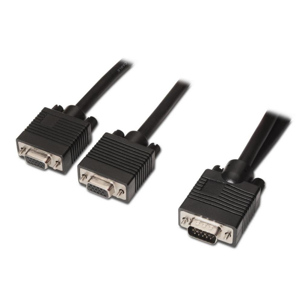 AISENS - A113-0081 cable VGA 0,45 m VGA (D-Sub) 2 x VGA (D-Sub) Negro