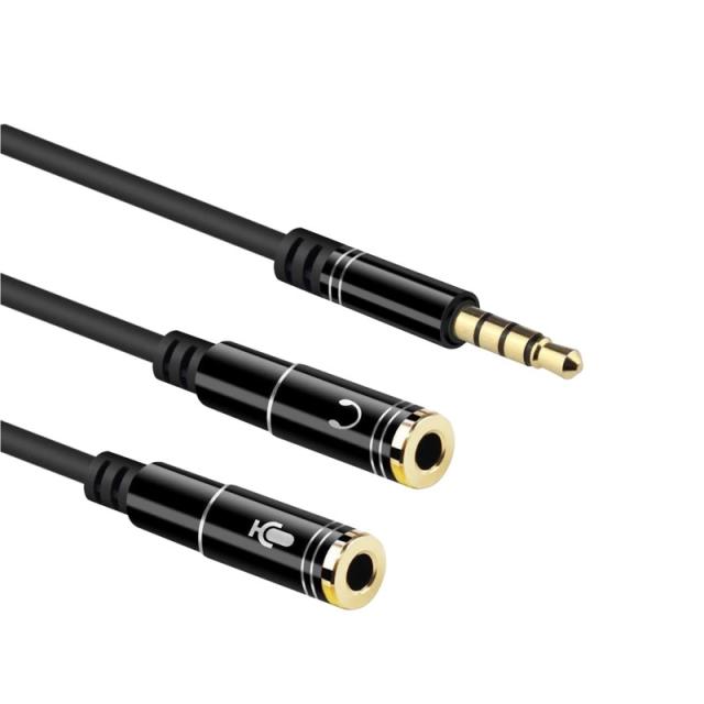 Ewent - EC1641 cable de audio 0,3 m 3,5mm 2 x 3,5mm Negro