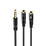 Ewent - EC1641 cable de audio 0,3 m 3,5mm 2 x 3,5mm Negro