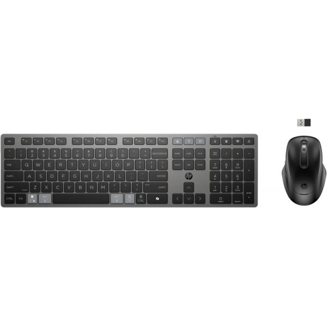 HP - Combinación de teclado y ratón inalámbricos recargables multidispositivo 725