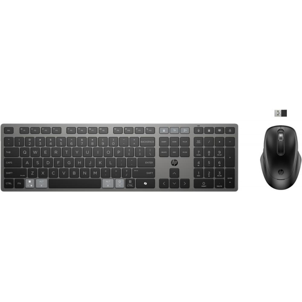 HP - Combinación de teclado y ratón inalámbricos recargables multidispositivo 725