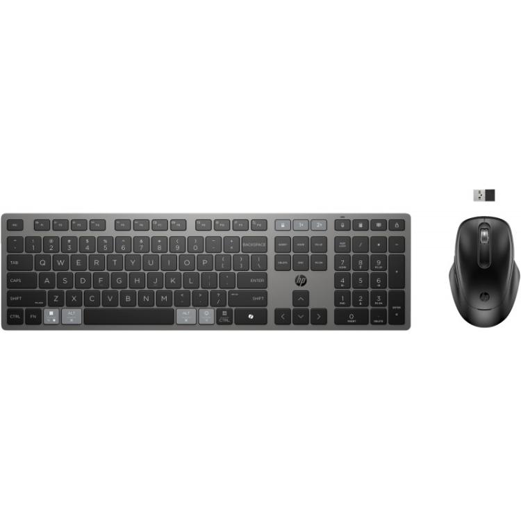 HP - Combinación de teclado y ratón inalámbricos recargables multidispositivo 725