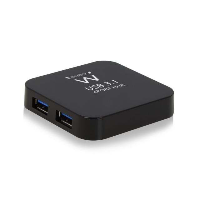 Ewent - EW1134 hub de interfaz USB 3.2 Gen 2 (3.1 Gen 2) Type-A 5000 Mbit/s Negro