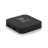 Ewent - EW1134 hub de interfaz USB 3.2 Gen 2 (3.1 Gen 2) Type-A 5000 Mbit/s Negro