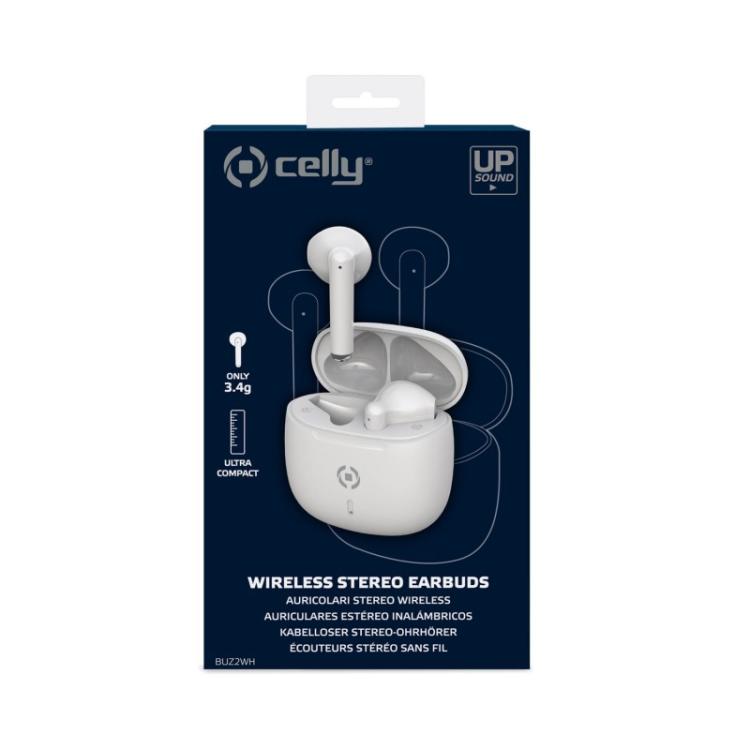 Celly - BUZ2 Auriculares True Wireless Stereo (TWS) Dentro de oído Llamadas/Música USB Tipo C Bluetooth Blanco