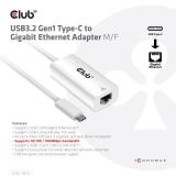CLUB3D - CAC-1519 cambiador de género para cable USB-C RJ-45 Blanco
