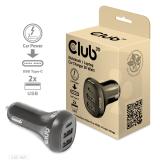 CLUB3D - CAC-1921 cargador de dispositivo móvil Portátil Negro Encendedor de cigarrillos Auto