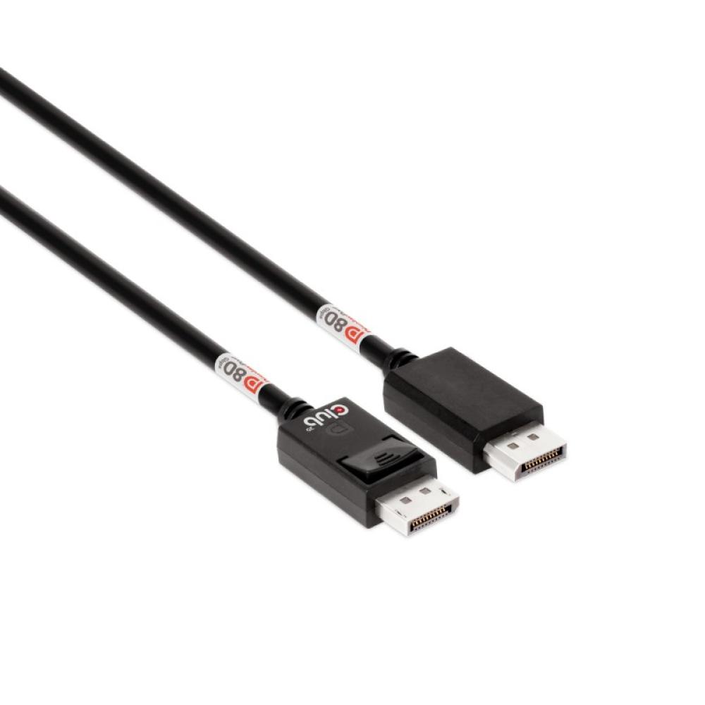 CLUB3D - DisplayPort™ 2.1 Cable certificado VESA DP80 bidireccional 4K240Hz, 8K60Hz u 10K60Hz M/M 1.6m/5.25ft