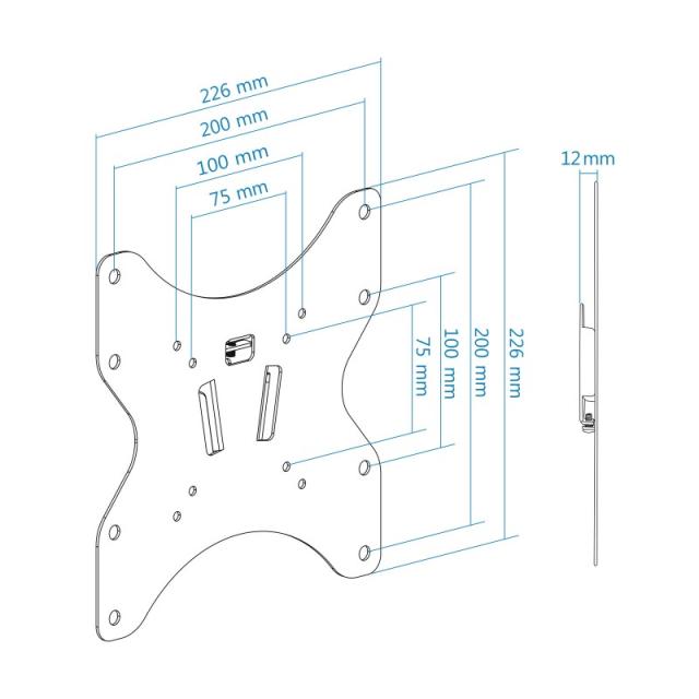 TooQ - LP1242F-B TV mount 106,7 cm (42") Negro