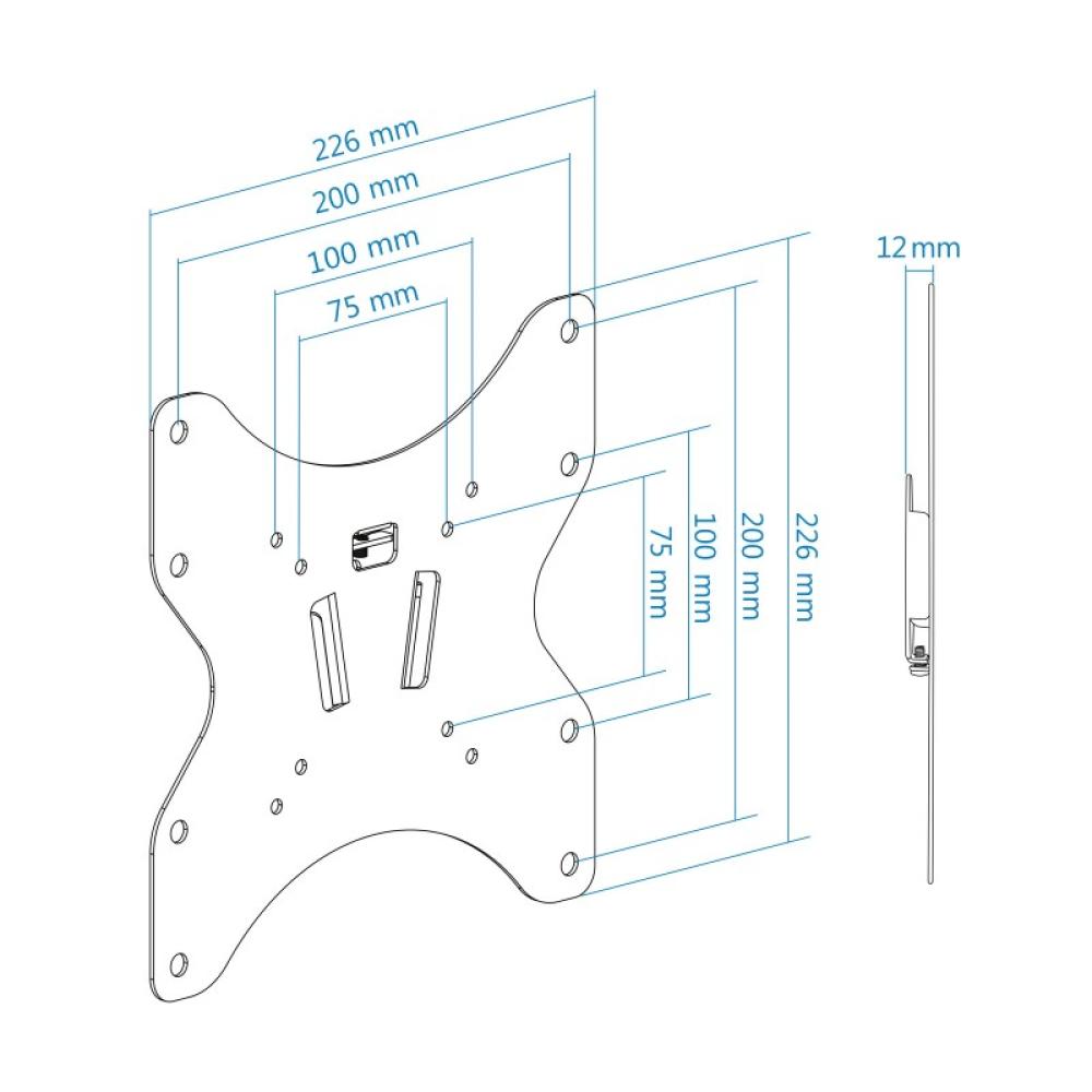 TooQ - LP1242F-B TV mount 106,7 cm (42") Negro