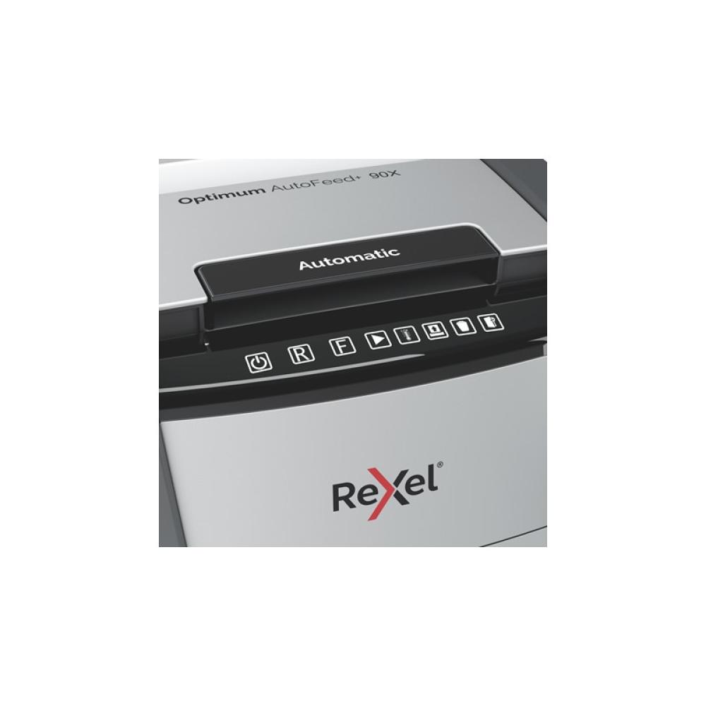 Rexel - AutoFeed+ 90X triturador de papel Corte cruzado 55 dB Negro, Gris