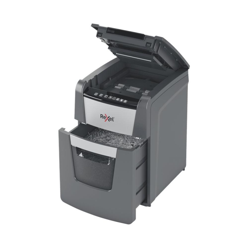 Rexel - AutoFeed+ 90X triturador de papel Corte cruzado 55 dB Negro, Gris