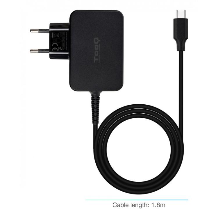 TooQ - Cargador de portátil GAN USB-C PD 45W, Negro - TQLC-USBCGAN45PD