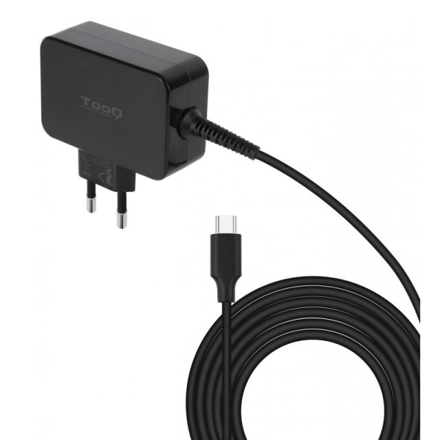 TooQ - Cargador de portátil GAN USB-C PD 45W, Negro - TQLC-USBCGAN45PD
