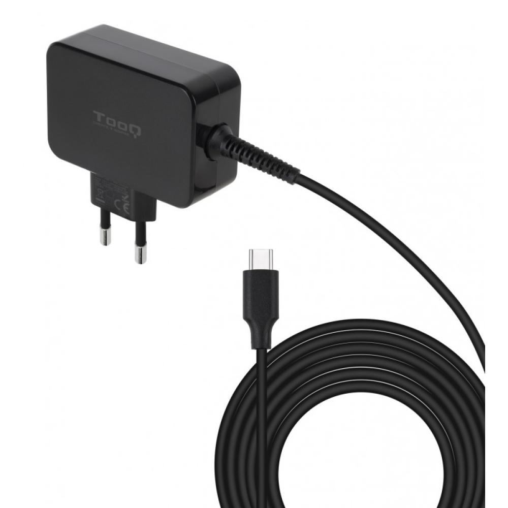 TooQ - Cargador de portátil GAN USB-C PD 45W, Negro - TQLC-USBCGAN45PD