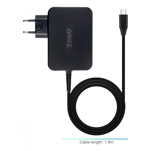 TooQ - Cargador de portátil GAN USB-C PD 100W, Negro - TQLC-USBCGAN100PD