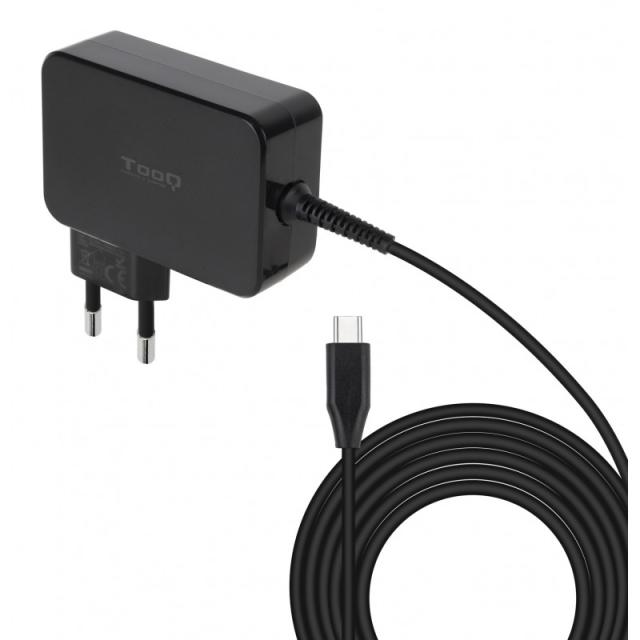 TooQ - Cargador de portátil GAN USB-C PD 100W, Negro - TQLC-USBCGAN100PD