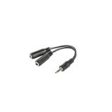 Lanberg - AD-0024-BK cable de audio 0,1 m 3,5mm 2 x 3,5mm Negro