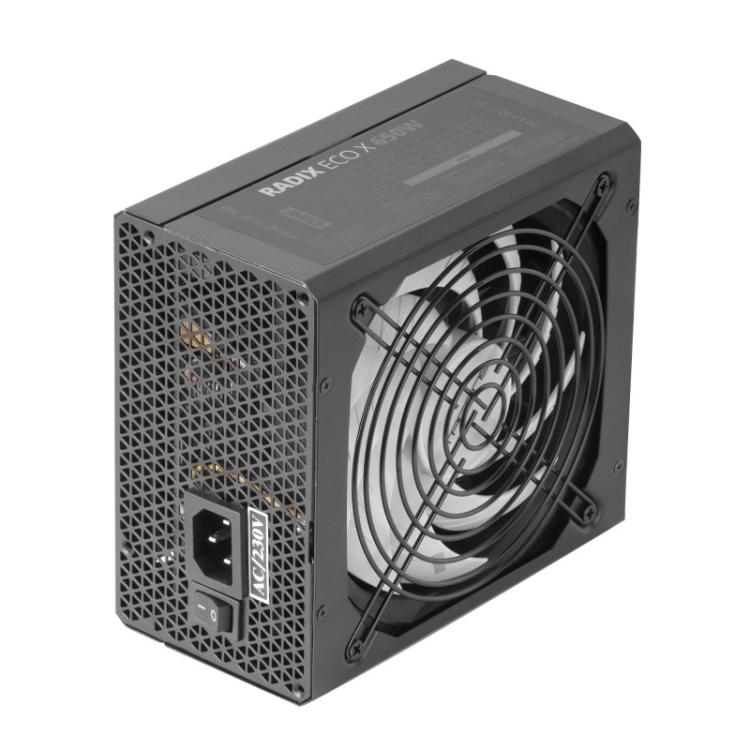Tacens - RADIX ECO X 650, Fuente Alimentación PC ATX 650W, 6 Años Garantía, Tecnología Silenciosa AI-RPM, +87% Eficiencia, Negro