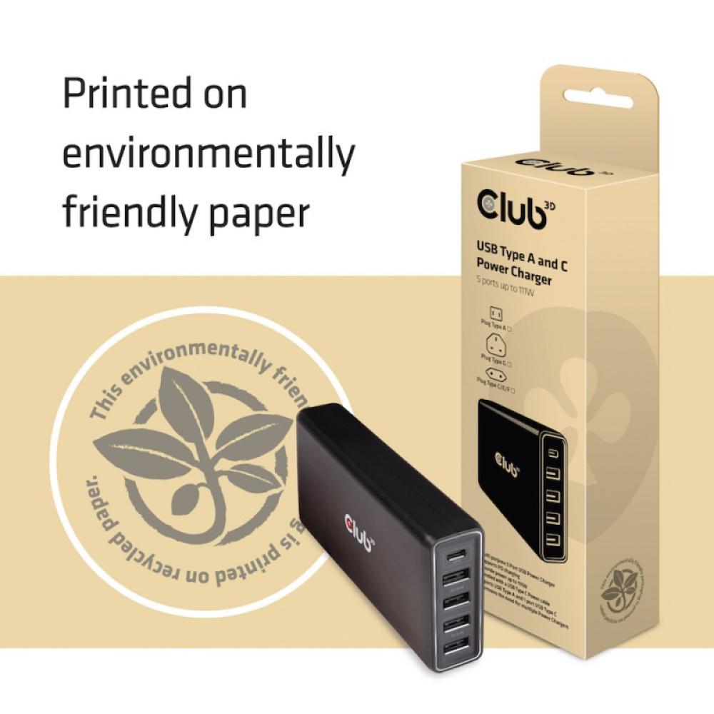 CLUB3D - CAC-1903EU cargador de dispositivo móvil Universal Negro Corriente alterna Interior