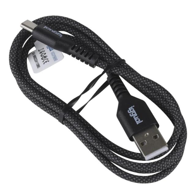 iggual - Cable USB-A a tipo C 3A 100 cm trenzado