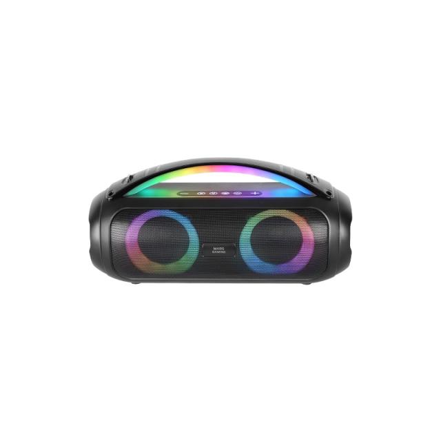 Mars Gaming - MS-PULSE, Altavoz Bluetooth Portátil 50W RMS, Iluminación RGB, 2 Drivers Activos 93mm + 2 Drivers Pasivo - MSPULSE