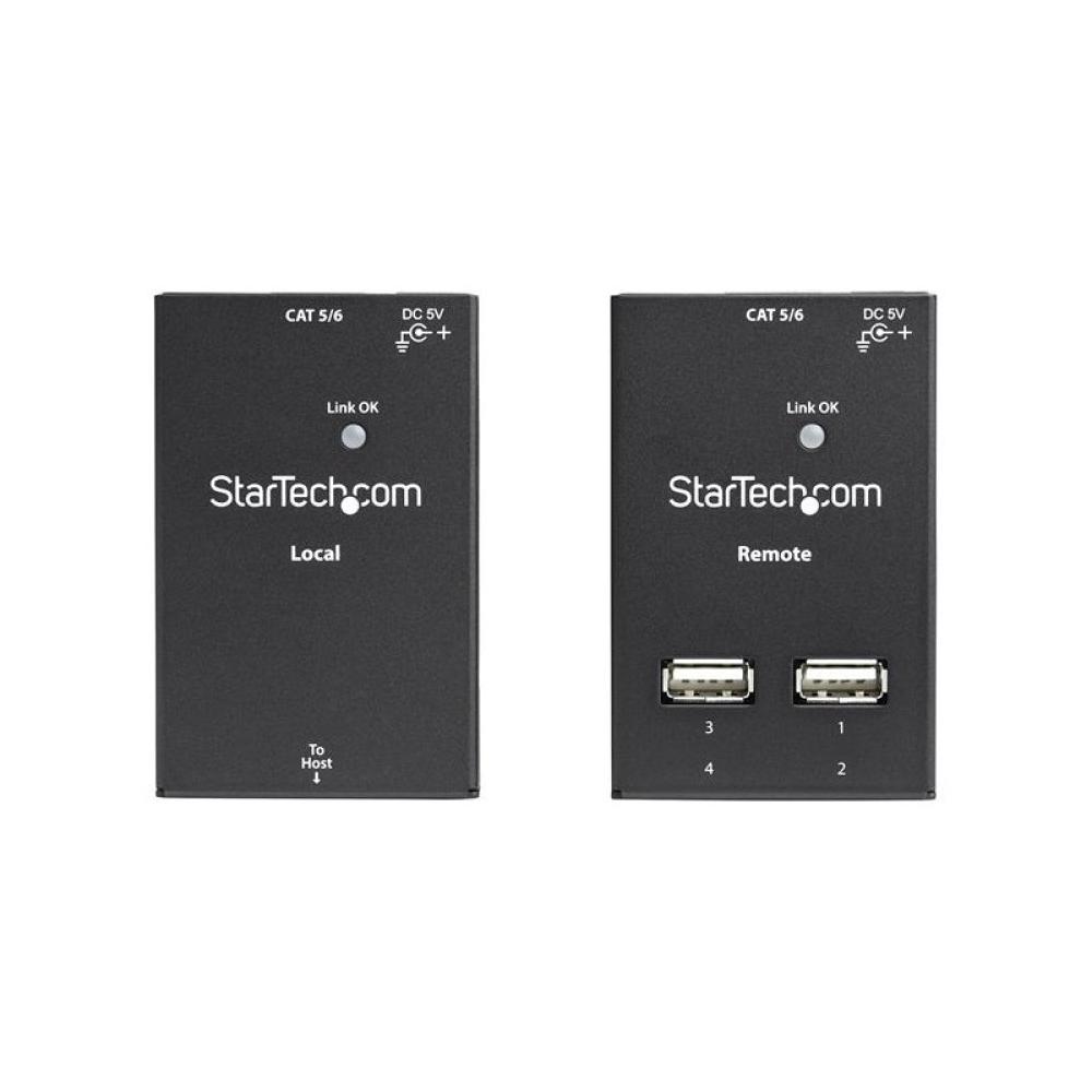 StarTech.com - Extensor Alargador USB 2.0 de 4 Puertos por Cable Cat5 o Cat6 - Extensor Compacto USB 2.0 por Ethernet - Hasta 40