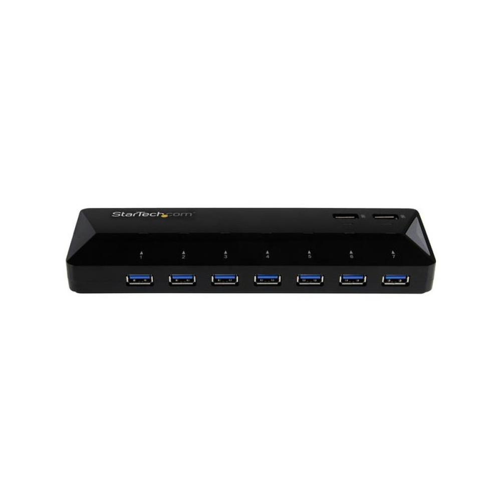 StarTech.com - Concentrador USB 3.0 de 7 Puertos - 5Gbps - Ladrón con Puertos de Carga y Sincronización - Hub con 2 Puertos de 2