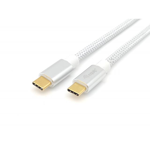 Equip - 128358 Cable USB 3.2 Gen 2 C a C, M/M, 2,0m, PD 100W , 4K/60Hz, 10Gbps, Blanco