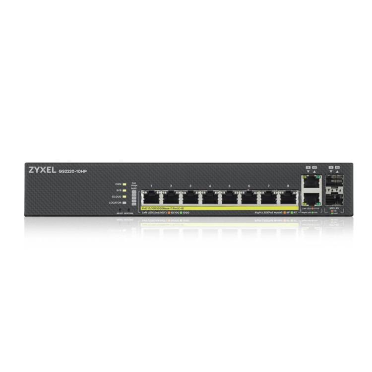 Zyxel - GS2220-10HP Gestionado L2 Gigabit Ethernet (10/100/1000) Energía sobre Ethernet (PoE) Negro