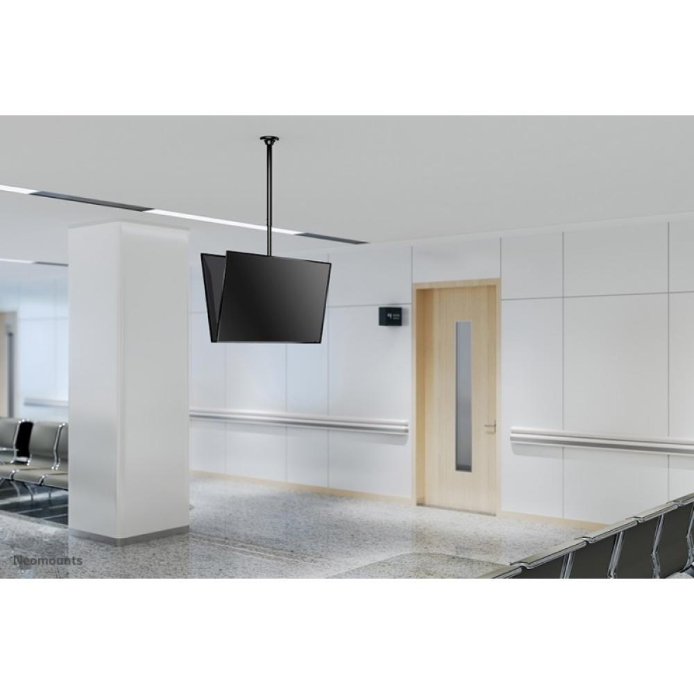 Neomounts - FPMA-C340DBLACK Soporte de techo para doble monitor/TV 32-75" - alt. 106-156 cm