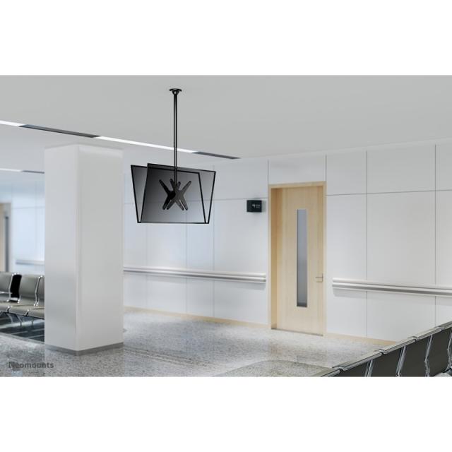 Neomounts - FPMA-C340DBLACK Soporte de techo para doble monitor/TV 32-75" - alt. 106-156 cm