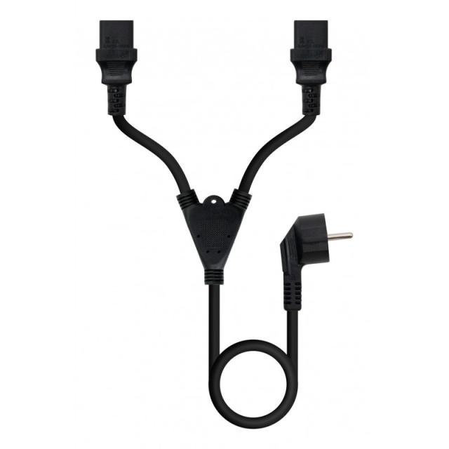 Nanocable - Cable de Alimentación CEE7/M a 2xC13/H, Negro, 3 m