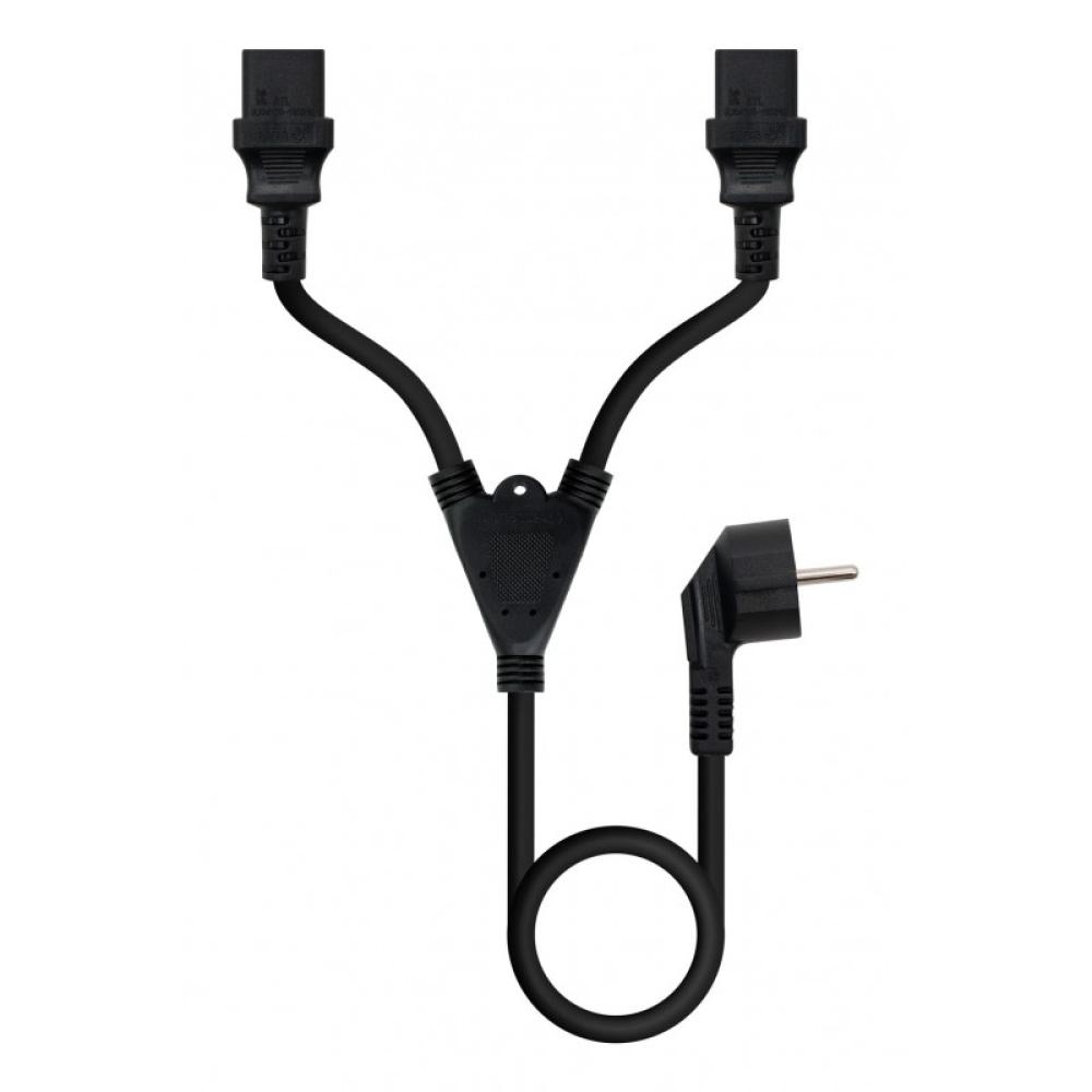Nanocable - Cable de Alimentación CEE7/M a 2xC13/H, Negro, 3 m
