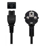 Nanocable - Cable de Alimentación Trébol, CEE7 acodado/M-C5/H, Negro, 2 m