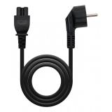 Nanocable - Cable de Alimentación Trébol, CEE7 acodado/M-C5/H, Negro, 2 m