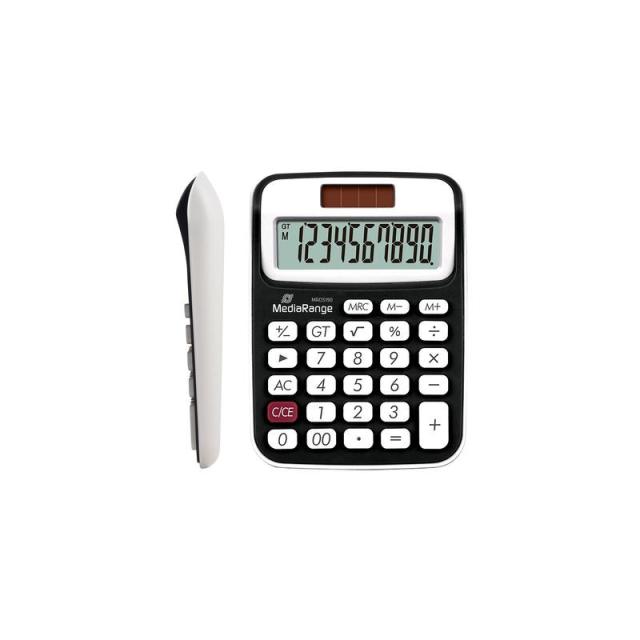 MediaRange - MROS190 calculadora Escritorio Calculadora básica Negro, Blanco
