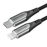 Vention - Cable USB 2.0 Tipo-C Lightning TACHF/ USB Tipo-C Macho - Lightning Macho/ 1m/ Gris